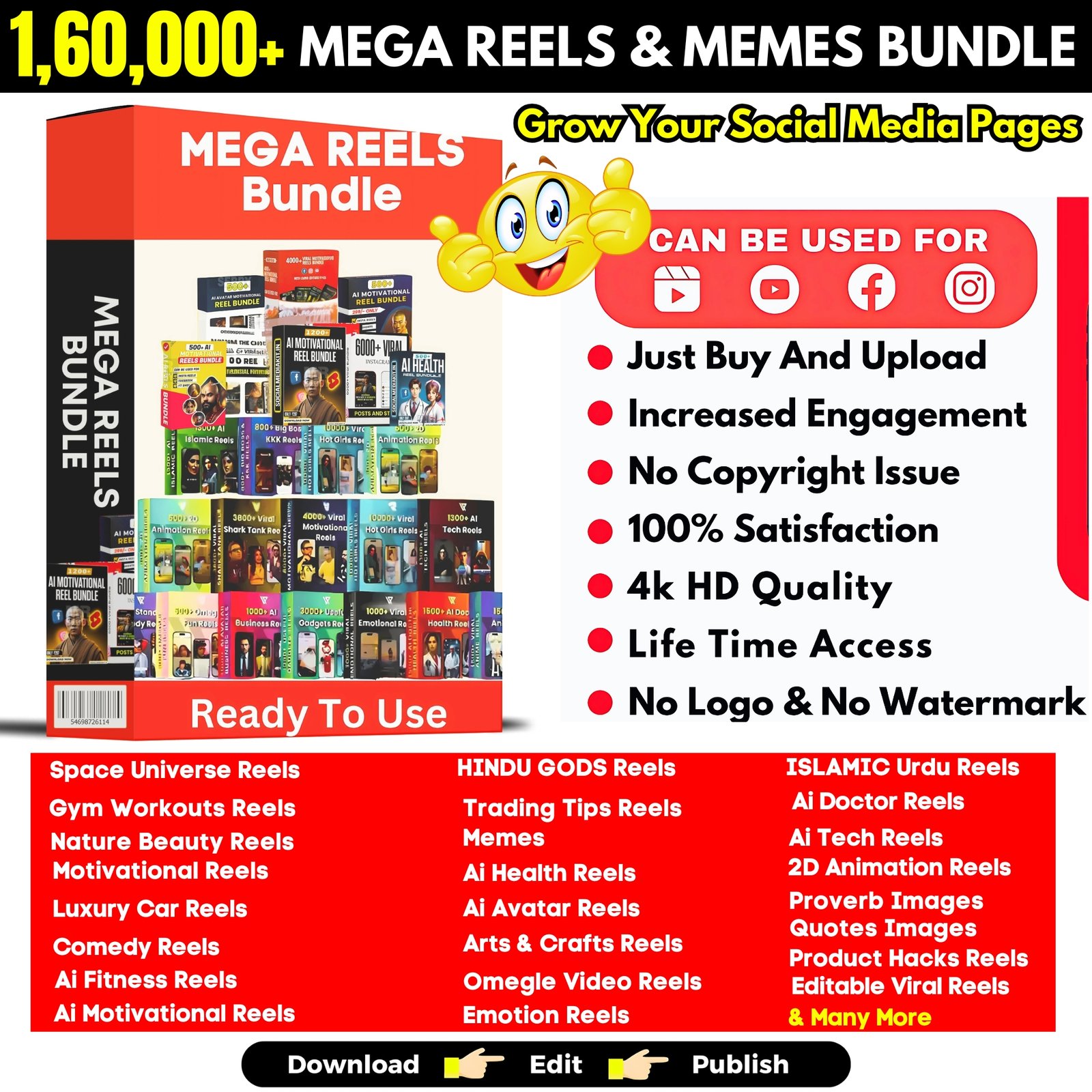 1,60,000 Reels and Memes Mega Bundle