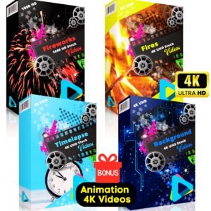 Fire, Fireworks, Background, Timelapse 4K UHD Stock Videos